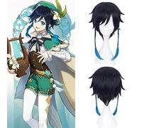 HBYLEE - Peluca para cosplay Malisa Venti Cosplay pelucas juego Genshin Impact Custome pelucas para Halloween Ombre azul trenzado