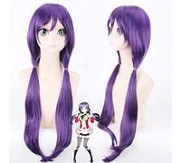 HBYLEE - Peluca para cosplay para carnaval, vida nocturna, clui, fiesta, vestido, peluca Cos Wig Love Live! Tojo Nozomi Negro Lila Doble cola de caballo Anime Peluca 359