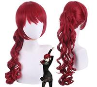 HBYLEE - Peluca para cosplay para carnaval, vida nocturna, CluI, fiesta, vestido, persona, 5, The Royal P5R, Yoshizawa Kasumi Cos, peluca roja ligera y rizada de pelo largo