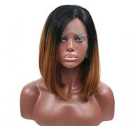 HBYLEE - Peluca para cosplay para mujer, sin pegamento, pelo sintético, raíces negras, color marrón, ombre, longitud del hombro, arrastre, queen, cosplay Bob Wig
