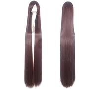 HBYLEE - Peluca recta superlarga de 150 cm, color negro, rubio, blanco, azul, rojo, rubio, anime, cosplay para mujer, disfraz de Halloween, pelo sintético marrón02 [color: marrón02]