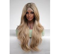 HBYLEE Peluca sintética para mujer y niña, 13 x 6 x 1 en T, parte en T, extensiones de pelo sintéticas, para fiestas, color: champán/tamaños: 66 cm