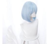 HBYLEE - Pelucas de cosplay de anime Wig !!!Anime Date A Live Tobiichi Origami Cosplay Light Blue Bob Haircut Short Hair Role Play Accesorios[Color:-]