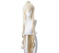 HBYLEE - Pelucas de cosplay de anime Wig !!Game Arknights Shining Cosplay Silent Midnight Traje de baño cola de caballo larga amarilla con pelo rizado Accesorios de rol [color: amarillo]