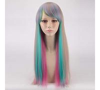 HBYLEE - Pelucas de pelo Harajuku Lolita largas y rectas de mezcla barata de moda para mujeres Anime Cosplay Halloween Fiesta Peluca con Bang PL-750[Color: PL-750]