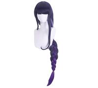 HBYLEE -Role Play Wig for Raiden Shogun Game Genshin Impact Cosplay Wigs 110 cm Long Braided Purple Mixed Wigs [Color:purple]