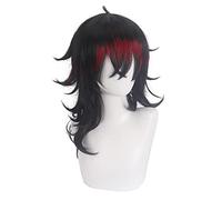 HBYLEE -Role Play Wig For Vox Akuma Cosplay Wig NIJISANJI Luxiem Long Black Hair Mixed Red Wig [Color]