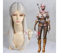 HBYLEE Wiedzmin Wild Hunt Mujer Cazador Ciri Cosplay Peluca Cirilla Juego de rol Plata Disfraz [Color:según plan]