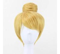 HBYLEE Wig Anime Cosplay 30 cm Short Blonde Cosplay Wig Fairy Tinker Bell Full Hair Wigs Princess Tinkerbell Adult Size Synthetic + Wig Cap [Color]