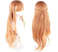HBYLEE Wig Anime Cosplay Anime Asuna Yuuki Cosplay Peluca para Sword Art Online, peluca larga y recta para fiesta de disfraces + gorro de peluca [color: un color]
