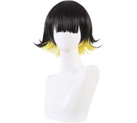 HBYLEE Wig Anime Cosplay Anime Blue Lock Meguru Bachira Cosplay peluca corta negra y amarilla peluca corta disfraz Halloween peluca + gorro [color: según plan]