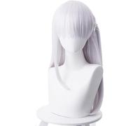 HBYLEE Wig Anime Cosplay Anime Fgo Kama Nero Cosplay peluca Fate Grand Order Fate Stay Night Silver Grey Mid Liso Pelo Liso Halloween Fiesta Pelucas + Gorra [Color:según plan]