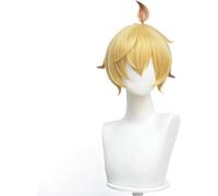 HBYLEE Wig Anime Cosplay Anime Genshin Impact Mika Cosplay Peluca Amarillo Peluca de Pelo Corto Disfraz Halloween Peluca para Fiesta de Disfraces [Color]
