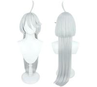 HBYLEE Wig Anime Cosplay Anime Miorine Remembrana, Cosplay Peluca Gris Largo Pelo Recto Peluca para Halloween Disfraz Fiesta Peluca + Gorra [Color]