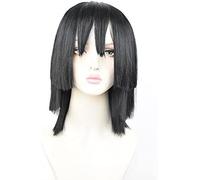 HBYLEE -Wig Anime Cosplay Ghost Destrucción de la hoja Cosplay Peluca I Negro Pequeño Bane Serpiente Columna Tres capas recortado Grueso Pelo Artificial Anime Personajes Color Negro Puro