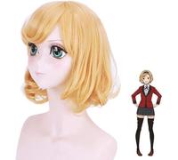 HBYLEE Wig Anime Cosplay Itsuki Sumeragi Peluca Anime Compulsive Gambler Cosplay Disfraz Corto Dorado Peluca de Pelo + Gorra [Color:según plan]