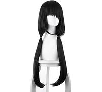 HBYLEE Wig Anime Cosplay Japanese Anime Date A LIVE 3 Tokisaki Kurumi Peluca Cosplay Pesadilla Negro Tigre Boca Clip Coleta Anime Peluca Cosplay [Color]