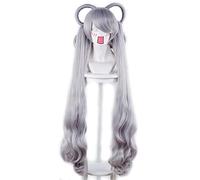 HBYLEE - Wig Anime Cosplay juego Sona Buvelle Maven of The Strings gris largo rizado resistente al calor pelo sintético Cosplay pelucas [color: gris]