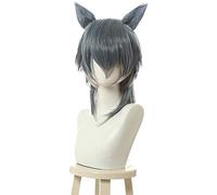 HBYLEE Wig Anime Cosplay Keebon Beastars Legoshi Cosplay Pelucas Wolf Mix Gris Corto Hombre Cosplay Peluca con orejas Helloween Pelo sintético resistente al calor [Color: Onecolor]
