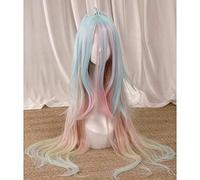 HBYLEE Wig Anime Cosplay Sin juego, sin vida, peluca Shiro, larga, color mezclado, peluca recta, sora, peluca de cosplay, corta, púrpura, rojo, peluca, corona, sombrero, accesorios, solo peluca Shiro