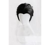 HBYLEE Wig for Anime YURI!!! on Ice Katsuki Yuuri Short Black Slicked Back Heat Resistant Cosplay Costume Wig + Wig Cap YURI on ICE black [Color]
