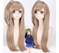 HBYLEE -Wig for cosplay Amor Live Pelucas Lovelive Minami Kotori Tojo Nozomi Nico Cosplay Peluca Mujeres Marrón Azul Largo recto Cola de Caballo Cabello 2