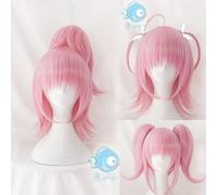 HBYLEE -Wig for cosplay Amu Hinamori Cosplay Wig Shugo Chara! Doki Party Miki Suu Ran Straight Pigtail Anime Pink Synthetic Hair for Adults Comic Con