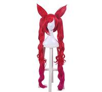 HBYLEE -Wig for cosplay Anime Coser Game Star Guardian Jinx Cosplay Wigs Long Red Mixed Pink Loose Wave Cosplay Wig Heat Resistant Synthetic Hair