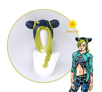 HBYLEE -Wig for cosplay Anime Coser Wig JOJO's Bizarre Adventure Jolyne Cujoh Cosplay Blue Green Braid Wig Heat Fibre Hair + Wig Cap Party Props Men Women