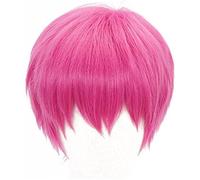 HBYLEE -Wig for cosplay Anime Coser Wig Saiki Kusuo Cosplay Wigs Cosplay Desastrous K Cosplay Pink Men Short Wigs + Wig Cap Time Heat Resistant Synthetic Hair