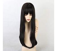 HBYLEE -Wig for cosplay anime cosplay peluca mujer Cosplay pelucas largas onduladas con flequillo pelucas sintéticas naturales negras pelucas de fibra resistente al calor a alta temperatura