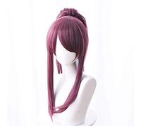 HBYLEE -Wig for cosplay anime cosplay peluca postizos juego Cosplay Rose Net pelucas con flequillo 100% fibra resistente a altas temperaturas Dark Purple Short Liso Cabello liso 45 cm