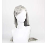 HBYLEE -Wig for cosplay anime cosplay peluca Zootopia Judy y Nick Conejo Cosplay peluca plateada blanca sintética larga recta Anime Cos peluca Judy