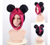HBYLEE -Wig for cosplay anime cosplay perücke4 Farben JoJos bizarres Abenteuer Goldener Wind Jolyne Cujoh Kujo Pelucas JoJo no Kimyou na Bouken Brötchen Zöpfe Haar Cosplay Perücken Pink