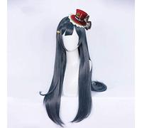 HBYLEE -Wig for cosplay anime cosplay perückeLove Live! Schule Idol Festival Anime Cosplay Rose Net Pelucas con Pony 100% fibra resistente a altas temperaturas, azul oscuro, pelo largo y liso de 32