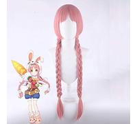 HBYLEE -Wig for cosplay anime cosplay perückeMimi peluca princesa Connect! Re: Dive Cosplay lindo conejo rosa doble trenza resistente al calor sintético princesa Connect Mimi peluca
