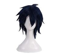 HBYLEE -Wig for cosplay Ao No Blue Exorcist Okumura Rin Cosplay Wig Blue Short Heat Resistant Synthetic Hair Wig + Wig Cap