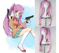 HBYLEE -Wig for cosplay Cosplay Peluca Sabage-Bu! Urara Kasugano Sabagebu Survival Game Club! Pelo sintético de color rosa largo y liso para adultos