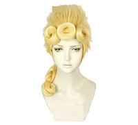 HBYLEE -Wig for cosplay Cosplay Perücke 's Bizarre Adventure Golden Wind Giorno Giovanna Cosplay Perücke Hitzebeständiges Haar Cosplay Pelucas + Perückenkappe for Coser