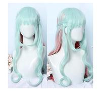 HBYLEE - Wig for cosplay Cosplay Wig Anime Cosplay Wig High Rise Invasion Shinzaki Kuon Wig Long Curly Gradient Blue Gold Synthetic Hair Role Play Wigs with Free Wig Cap for Party Daily Hall