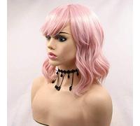 HBYLEE -Wig for cosplay Drag Queen No Lace Baby Pink Wig with Fringe Pastel Pink Women's Cosplay Festival Daily Wear Replacement Short Summer Wigs for Women
