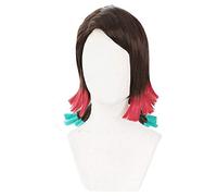 HBYLEE -Wig for cosplay Enmu Cosplay peluca Anime degradado negro y rojo pelo de onda corta Cosplay para Halloween Party Accesorios
