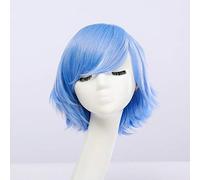 HBYLEE -Wig for cosplay Fahion Peluca corta sintética barata para hombre Blanco Púrpura Azul Amarillo Negro Plata Gris Verde Rojo Anime Cosplay Pelucas para Fiesta 30 cm Azul Cielo