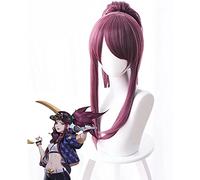 HBYLEE - Wig for cosplay Game Cosplay Wigs, Kda. Akali Cosplay Wig for Halloween Party Props Props Accessories with Free Wig Cap