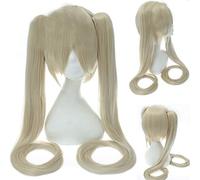 HBYLEE -Wig for cosplay Hatsune Peluca cola de caballo Negro Rock Shooter Senbon Zakura Cosplay Peluca Pelo Largo Azul Verde Negro Rosa Plata Pelucas 4
