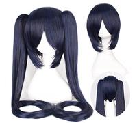HBYLEE -Wig for cosplay Hatsune Peluca cola de caballo Negro Rock Shooter Senbon Zakura Cosplay Peluca Pelo Largo Azul Verde Negro Rosa Plata Pelucas 9
