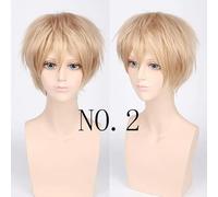 HBYLEE -Wig for cosplay Hombre sintético corto esponjoso rojo plata gris claro dorado amarillo verde rosa lila naranja blanco universal Cosplay peluca Pony como la imagen