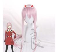 HBYLEE - Wig for cosplay In the FRANXX Code 02 Wig Hair Band Zero Two Long Straight Pink Anime Cosplay Synthetic Hair for Adults Role Play