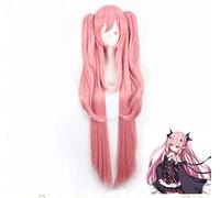 HBYLEE -Wig for cosplay Krul Tepes 10. 0 cm largo recto peluca Owari No Seraph des End Sintético Hair Anime Cosplay Peluca de cola de caballo