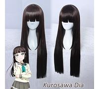 HBYLEE -Wig for cosplay Kurosawa Dia Wig Love Live Sunshine Cosplay Wig Brown Black Synthetic Hair Anime Lovelive Sunshine Cosplay Kurosawa Dia Kurosawa Slide Wig